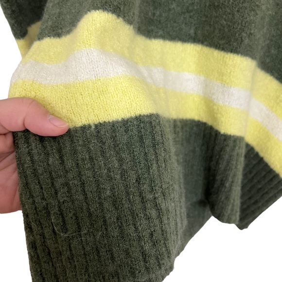 MADEWELL Striped Fulton Pullover Sweater WOOL BLEND. Color: Heather Gras… - Picture 6 of 11